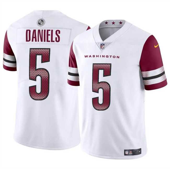 Men & Women & Youth Washington Commanders #5 Jayden Daniels White 2024 Draft Vapor Limited Stitched Jersey->washington commanders->NFL Jersey